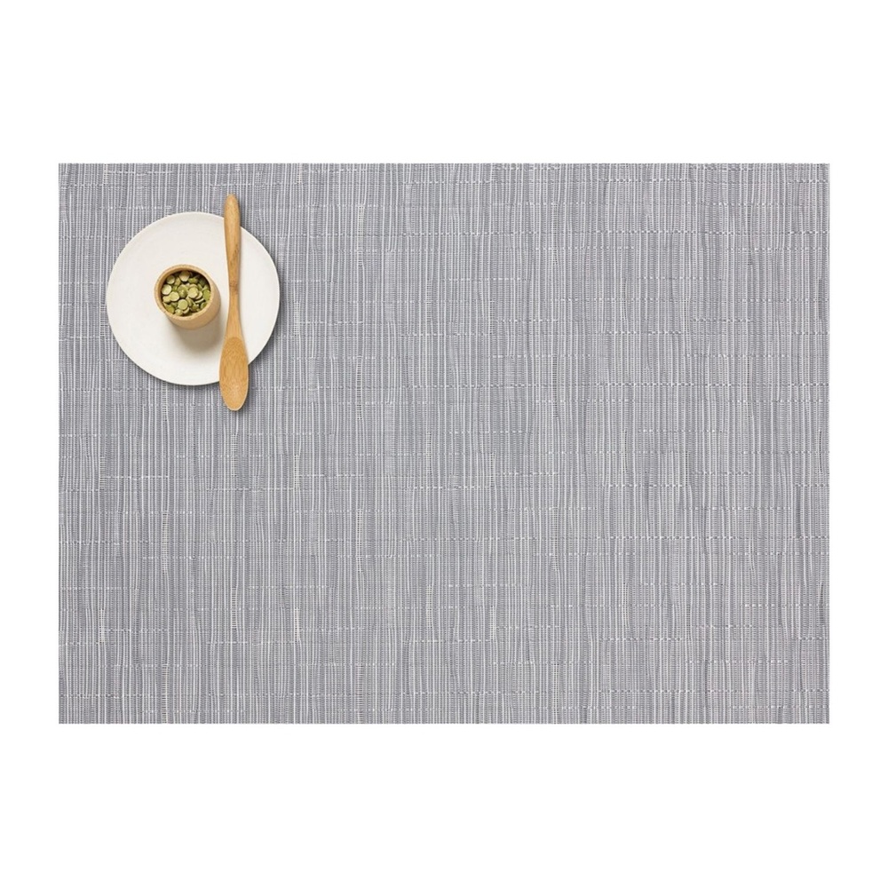 New Chilewich Bamboo Placemats, Set of 4 Fog Light Grey Woven Placemats